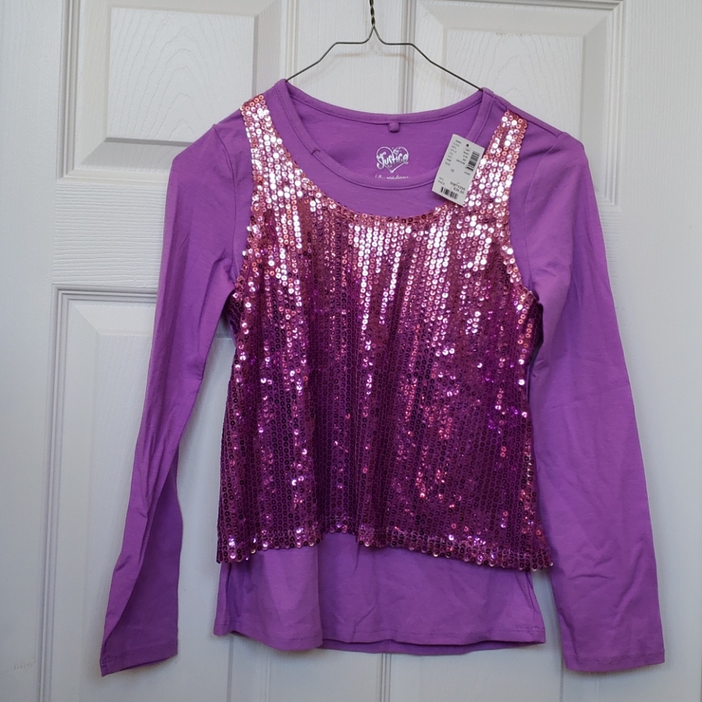 Three Justice Girls Long Sleeve Shirts Size 10